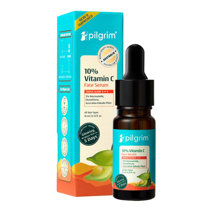 PILGRIM 10% Vitamin C Face Serum with Niacinamide and Kakadu Plum, Unisex Face Serum
