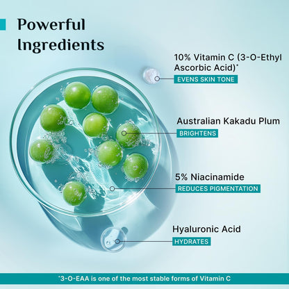 PILGRIM 10% Vitamin C Face Serum with Niacinamide and Kakadu Plum, Unisex Face Serum - back view (12)