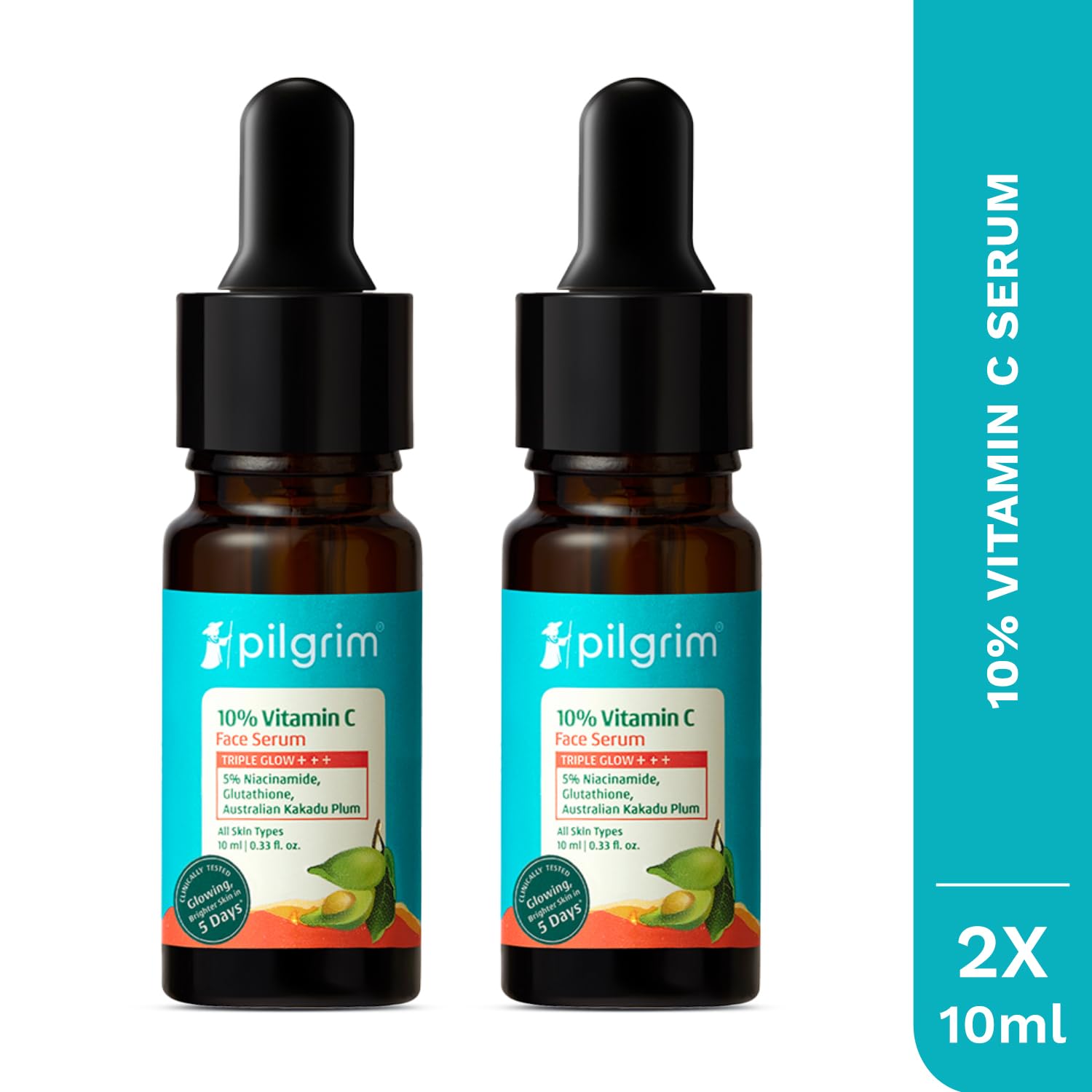 PILGRIM 10% Vitamin C Face Serum with Niacinamide and Kakadu Plum, Unisex Face Serum - close-up detail (16)