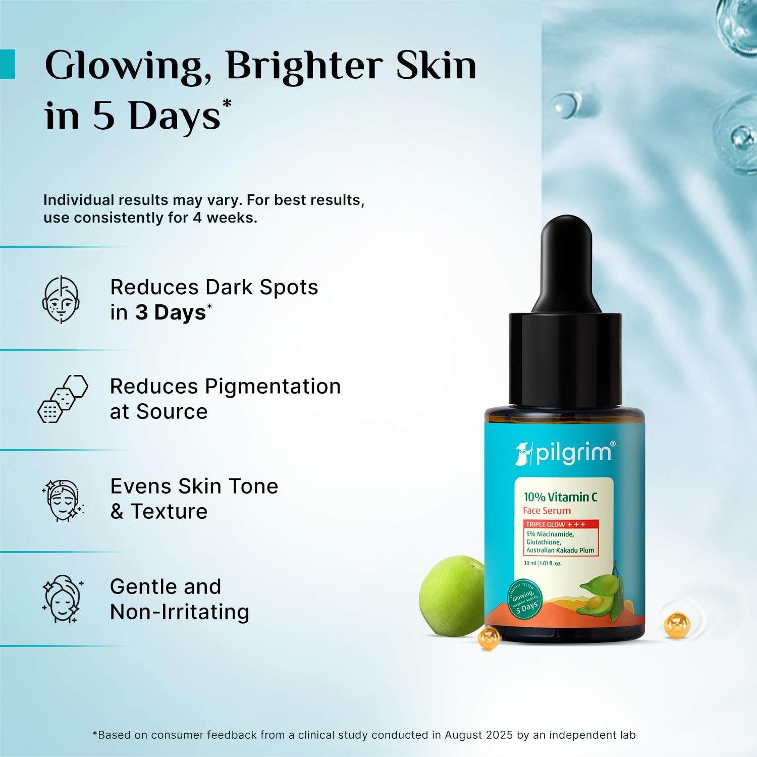 PILGRIM 10% Vitamin C Face Serum with Niacinamide and Kakadu Plum, Unisex Face Serum - packaging (39)