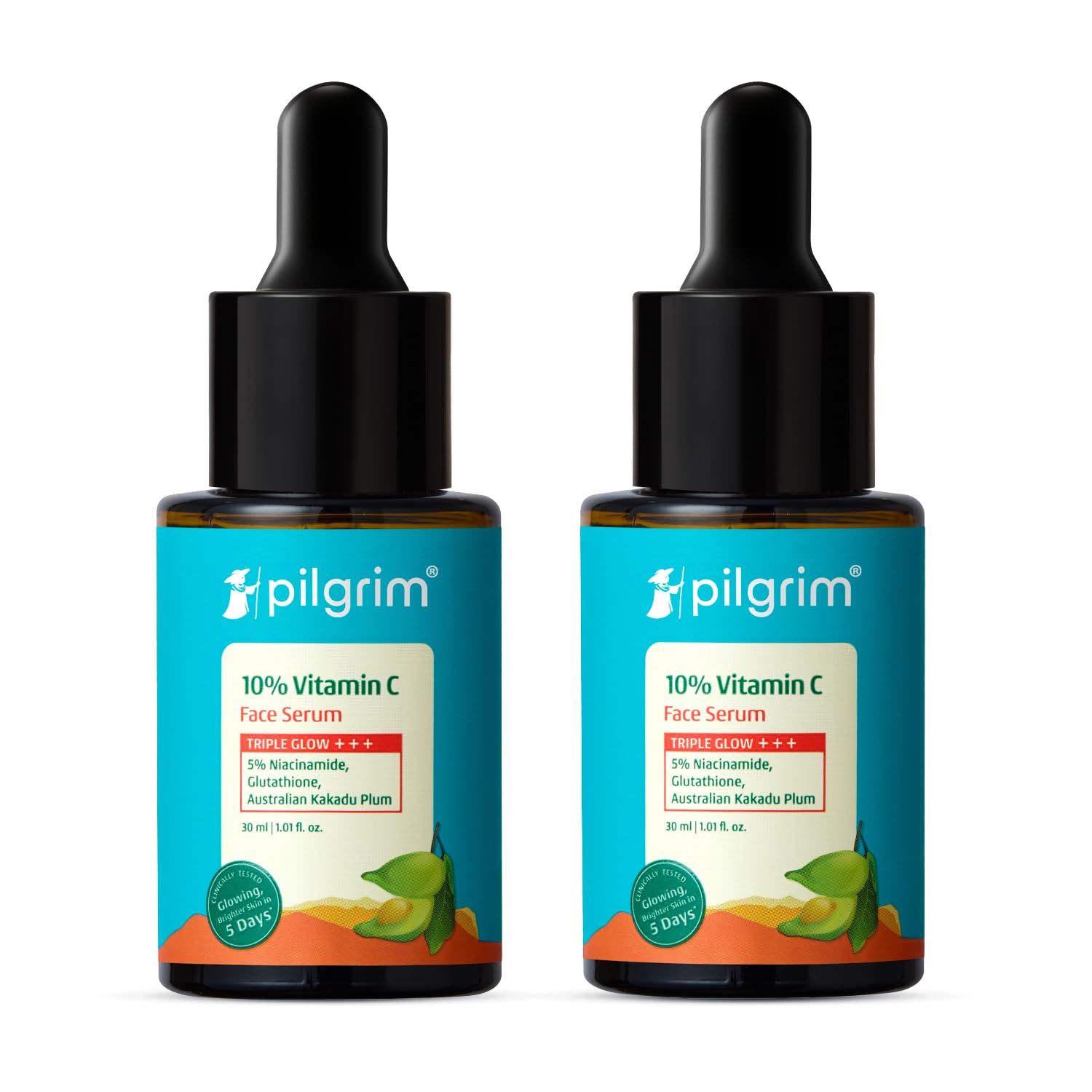 PILGRIM 10% Vitamin C Face Serum with Niacinamide and Kakadu Plum, Unisex Face Serum (42)