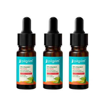 Pilgrim 15% Vitamin C Serum 10ml for Glowing Skin with Ferulic Acid & Kakadu Plum | Advanced Dark Spot Corrector, Hyperpigmen