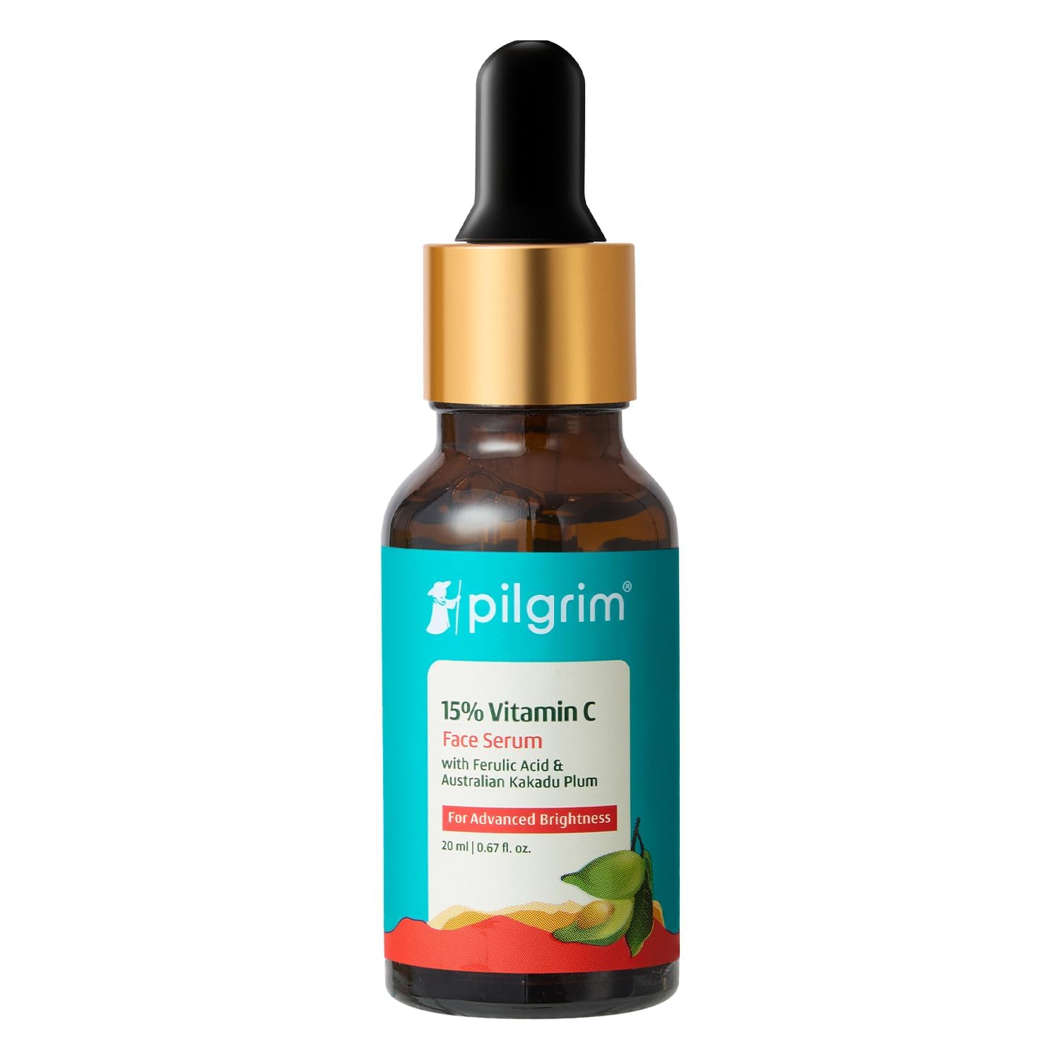 Pilgrim 15% Vitamin C Serum 10ml for Glowing Skin with Ferulic Acid & Kakadu Plum | Advanced Dark Spot Corrector, Hyperpigmen