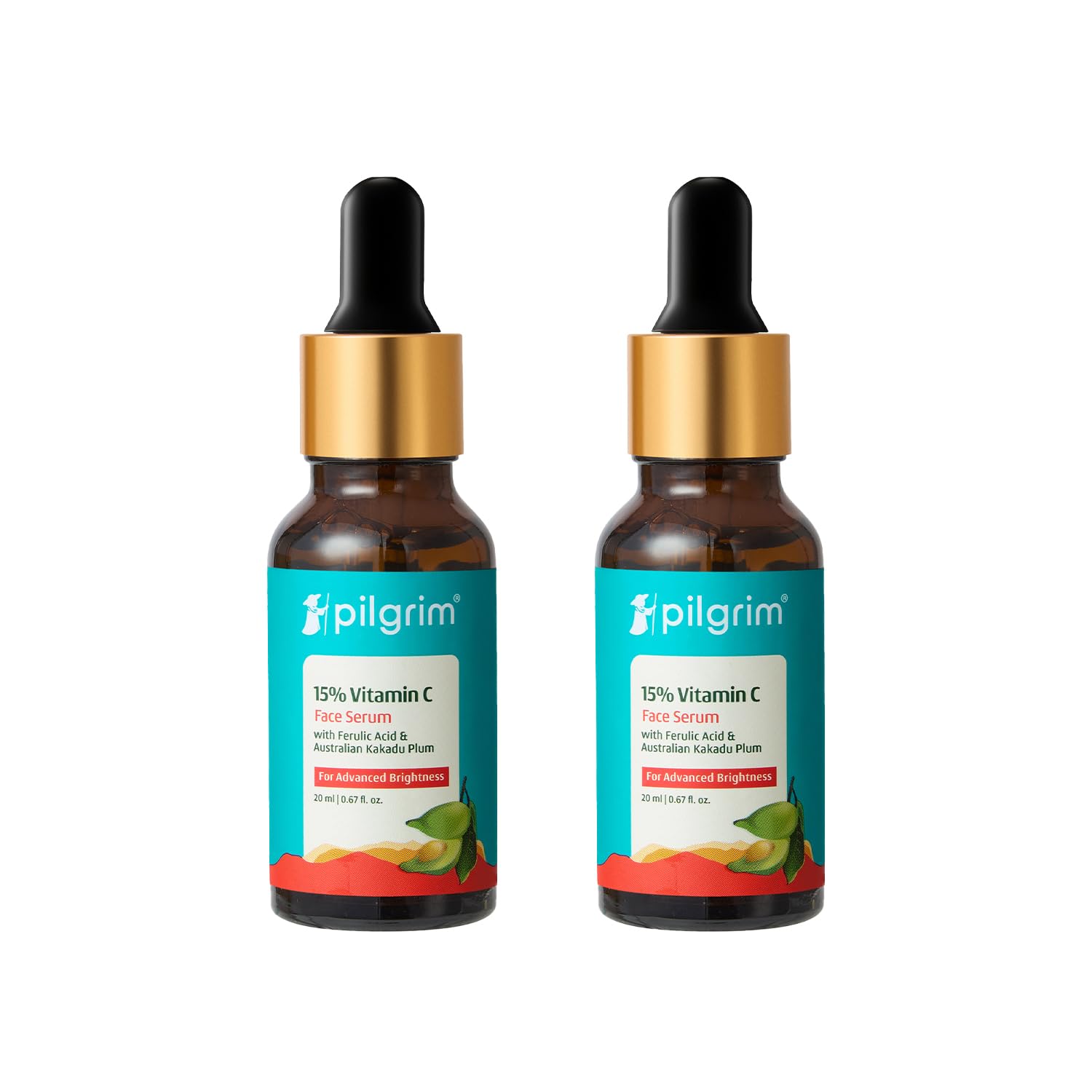 Pilgrim 15% Vitamin C Serum 10ml for Glowing Skin with Ferulic Acid & Kakadu Plum | Advanced Dark Spot Corrector, Hyperpigmen