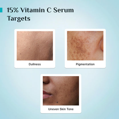Pilgrim 15% Vitamin C Serum 10ml for Glowing Skin with Ferulic Acid & Kakadu Plum | Advanced Dark Spot Corrector, Hyperpigmen