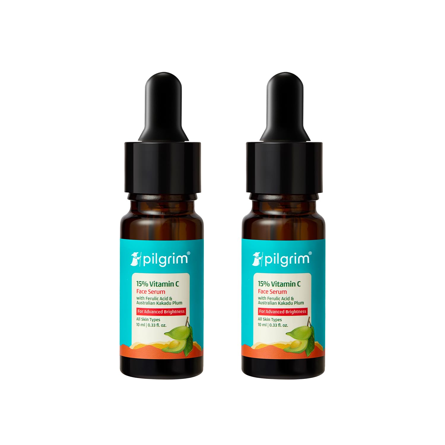 Pilgrim 15% Vitamin C Serum 10ml for Glowing Skin with Ferulic Acid & Kakadu Plum | Advanced Dark Spot Corrector, Hyperpigmen