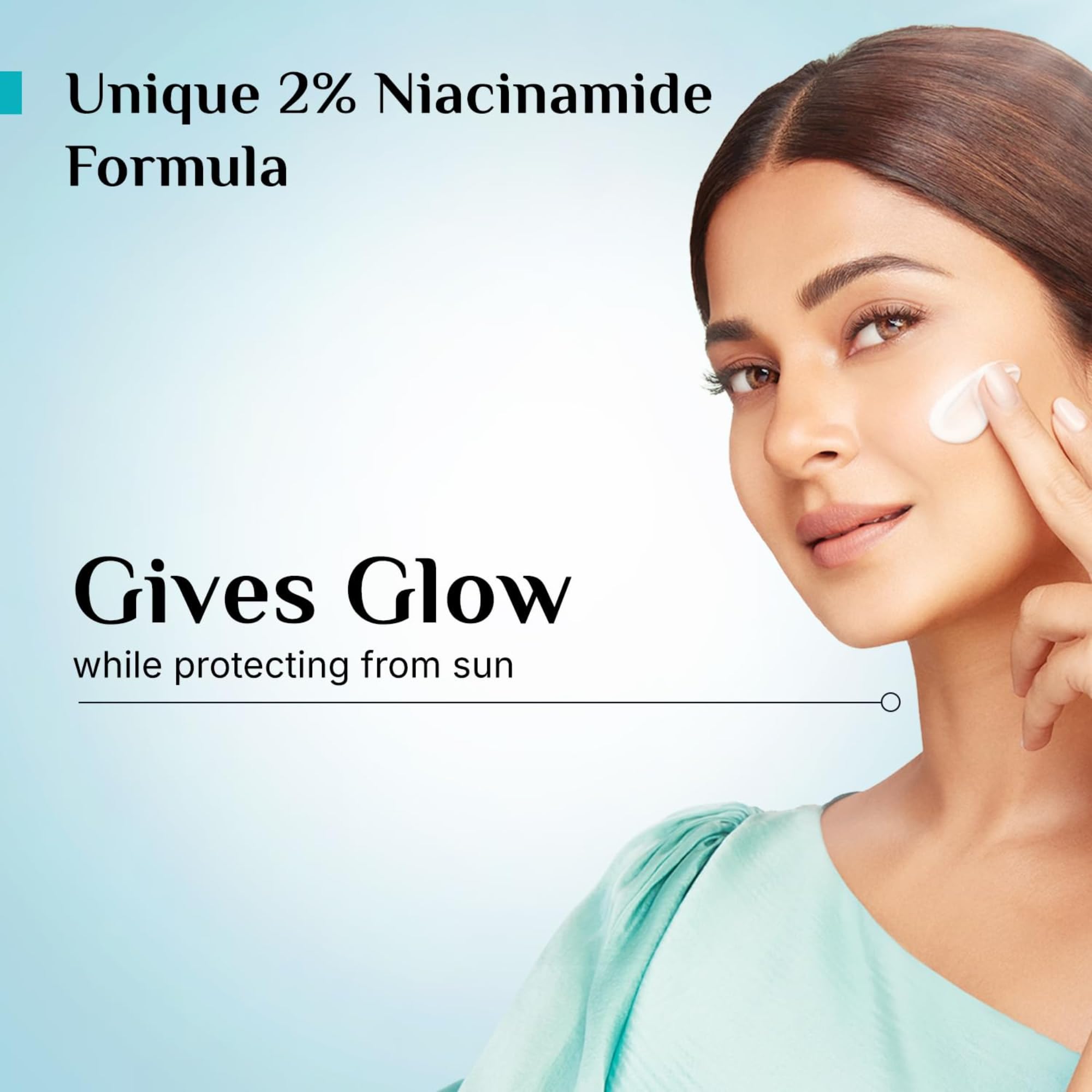 Pilgrim 2% Niacinamide Glow Sunscreen SPF 50 +++ for Women and Men with Spanish Squalane | Enhances Glow, Broad spectrum, Non