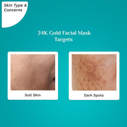Pilgrim 24K Gold face mask for glowing skin | 24K Gold face pack for glowing skin, skin hydrating, boosts collagen and restor