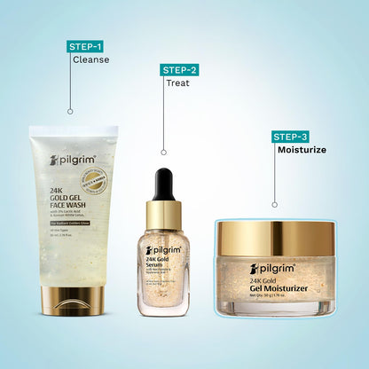 Pilgrim 24K Gold Gel Moisturizer, 50gm, with Hyaluronic Acid, Alpha Arbutin & Niacinamide - close-up detail