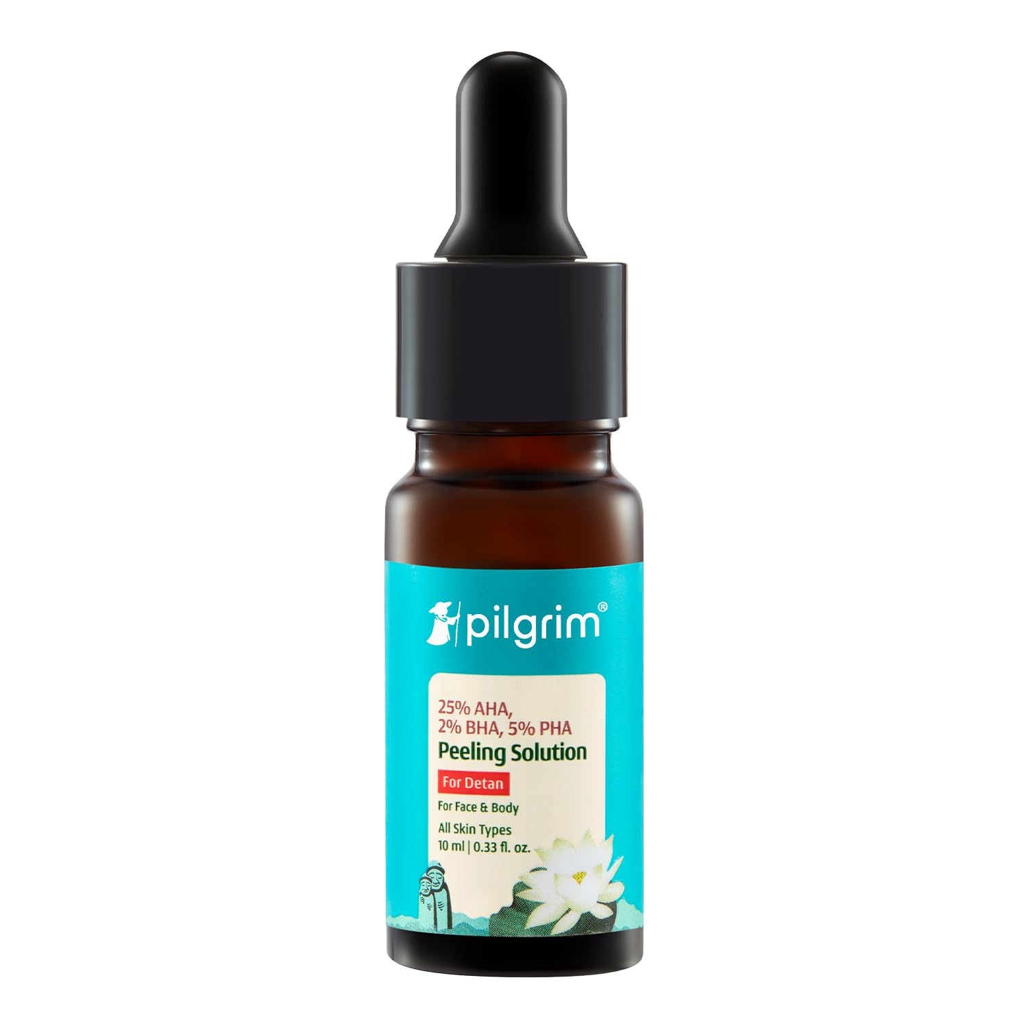 Pilgrim 25% AHA + 2% BHA + 5% PHA Peeling Solution For Tan Removal - 10ml |10-Minute Facial At Home | Advanced Exfoliating Pe