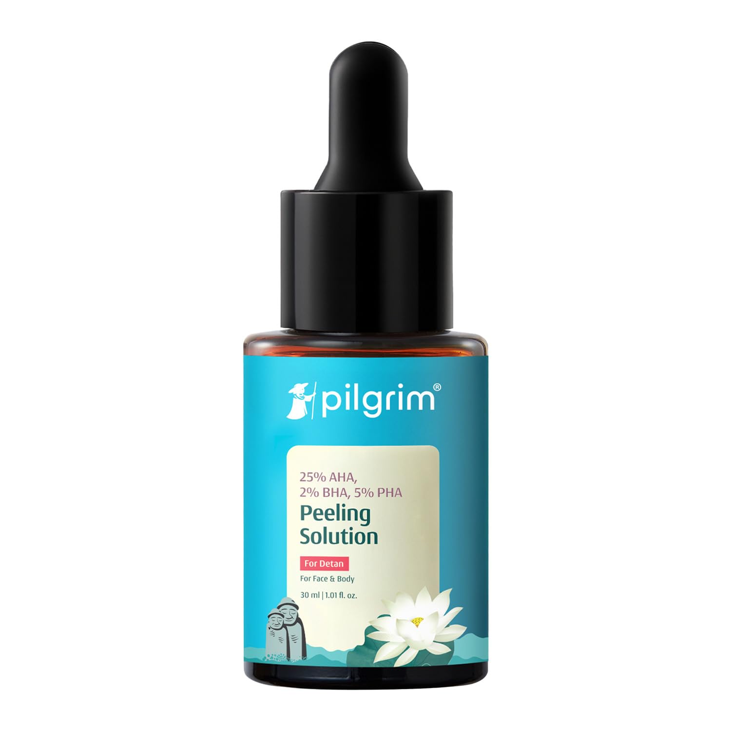 Pilgrim 25% AHA + 2% BHA + 5% PHA Peeling Solution For Tan Removal - 10ml |10-Minute Facial At Home | Advanced Exfoliating Pe