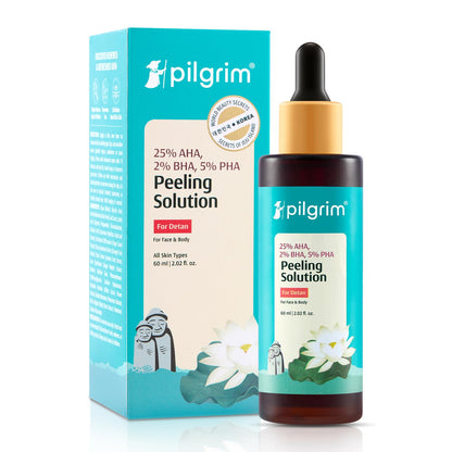 Pilgrim 25% AHA + 2% BHA + 5% PHA Peeling Solution For Tan Removal - 10ml |10-Minute Facial At Home | Advanced Exfoliating Pe
