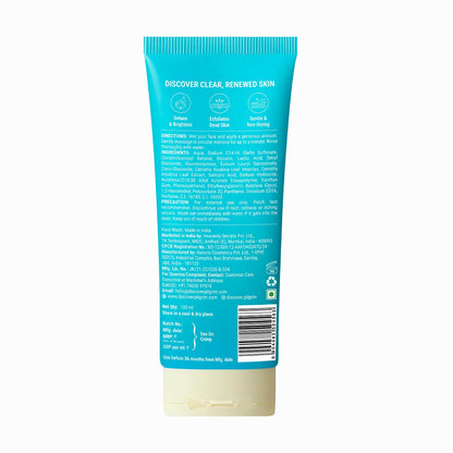 Pilgrim 3% AHA BHA PHA Detan Gel Face Wash | Korean Cica & Panthenol | Detans | All Skin Types| Salicylic, Lactic, Gluconolac