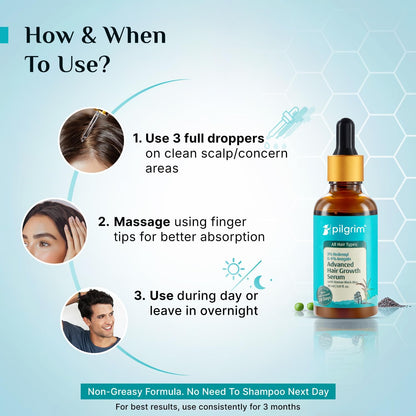 Pilgrim 3% Redensyl, 4% Anagain, 5% Capilia Stem Hair Serum Roll-on with Korean Black Rice & Rosemary, 25ml - in use (17)