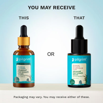 Pilgrim 3% Redensyl, 4% Anagain, 5% Capilia Stem Hair Serum Roll-on with Korean Black Rice & Rosemary, 25ml - front view (20)