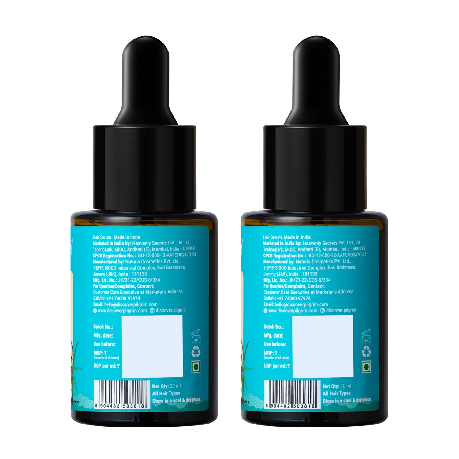Pilgrim 3% Redensyl, 4% Anagain, 5% Capilia Stem Hair Serum Roll-on with Korean Black Rice & Rosemary, 25ml - in use (26)