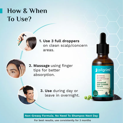Pilgrim 3% Redensyl, 4% Anagain, 5% Capilia Stem Hair Serum Roll-on with Korean Black Rice & Rosemary, 25ml - packaging (31)