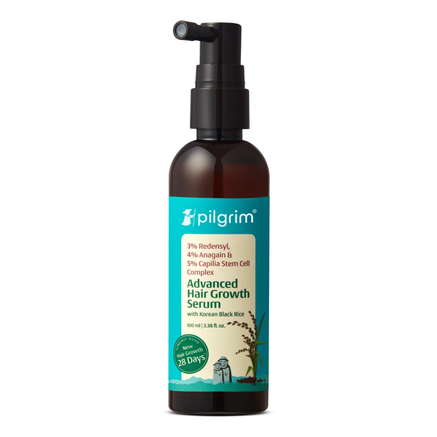 Pilgrim 3% Redensyl, 4% Anagain, 5% Capilia Stem Hair Serum Roll-on with Korean Black Rice & Rosemary, 25ml (39)