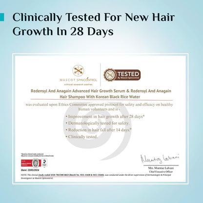 Pilgrim 3% Redensyl, 4% Anagain, 5% Capilia Stem Hair Serum Roll-on with Korean Black Rice & Rosemary, 25ml - in use