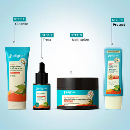 Pilgrim 5% Vitamin C Brightening Serum Sunscreen SPF 50+ PA++++ with Niacinamide & Glutathione | InVivo Tested New Gen UV Fil