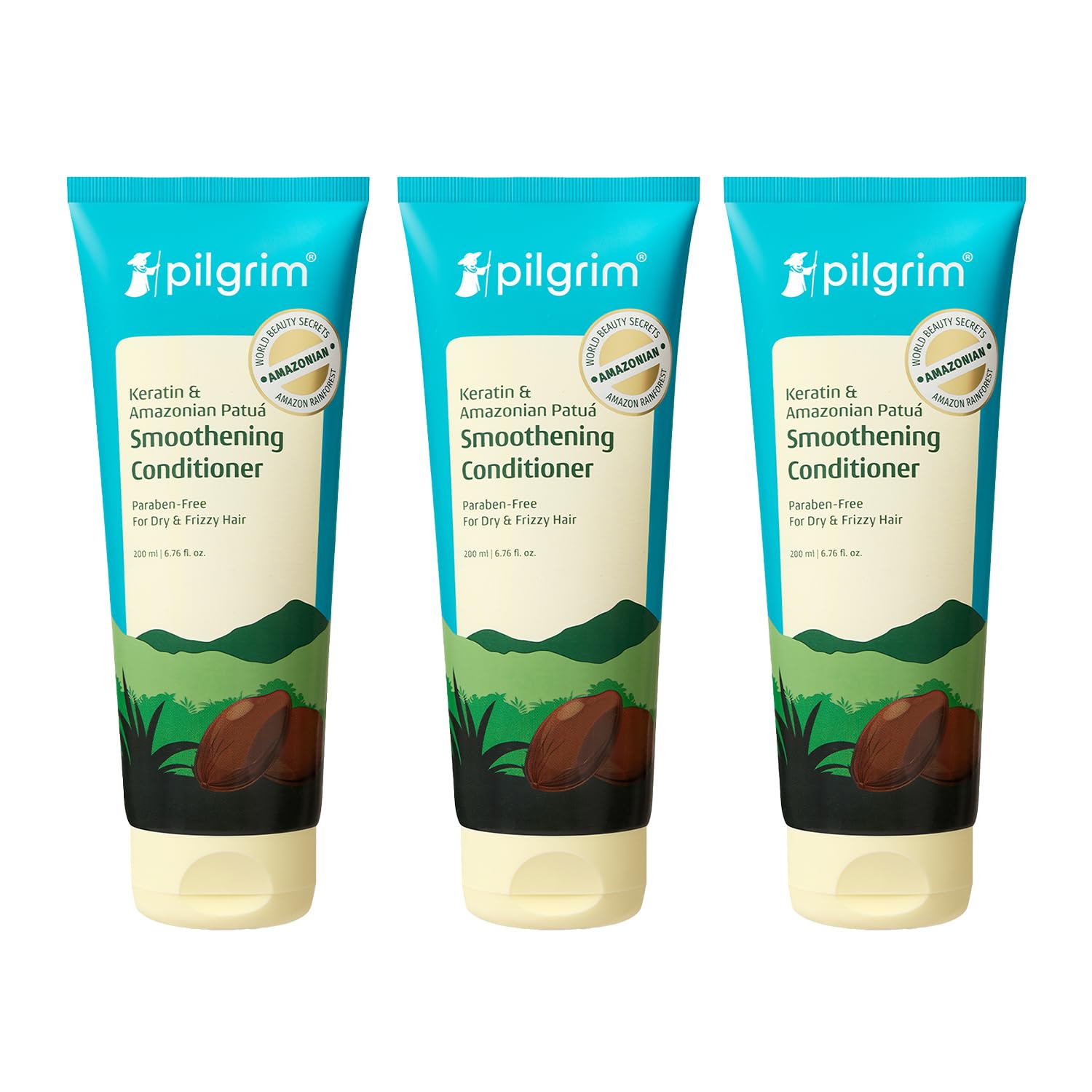 Pilgrim Amazonian Patuá & Keratin Hair Smoothing Conditioner-Unscented- For Dry & Frizzy Hair With Sacha Inchi|Hair Condition