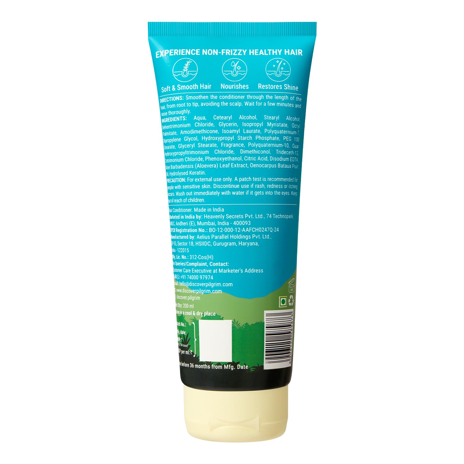 Pilgrim Amazonian Patuá & Keratin Hair Smoothing Conditioner-Unscented- For Dry & Frizzy Hair With Sacha Inchi|Hair Condition