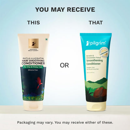 Pilgrim Amazonian Patuá & Keratin Hair Smoothing Conditioner-Unscented- For Dry & Frizzy Hair With Sacha Inchi|Hair Condition