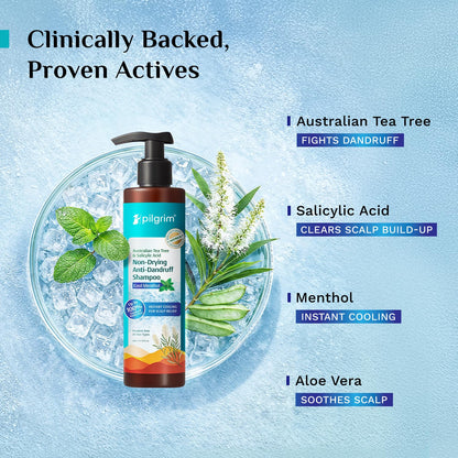 Pilgrim Anti-Dandruff Shampoo - Australian Tea Tree, Salicylic Acid, Menthol - back view (11)