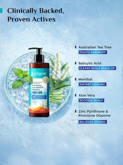 Pilgrim Anti-Dandruff Shampoo - Australian Tea Tree, Salicylic Acid, Menthol - label detail (28)