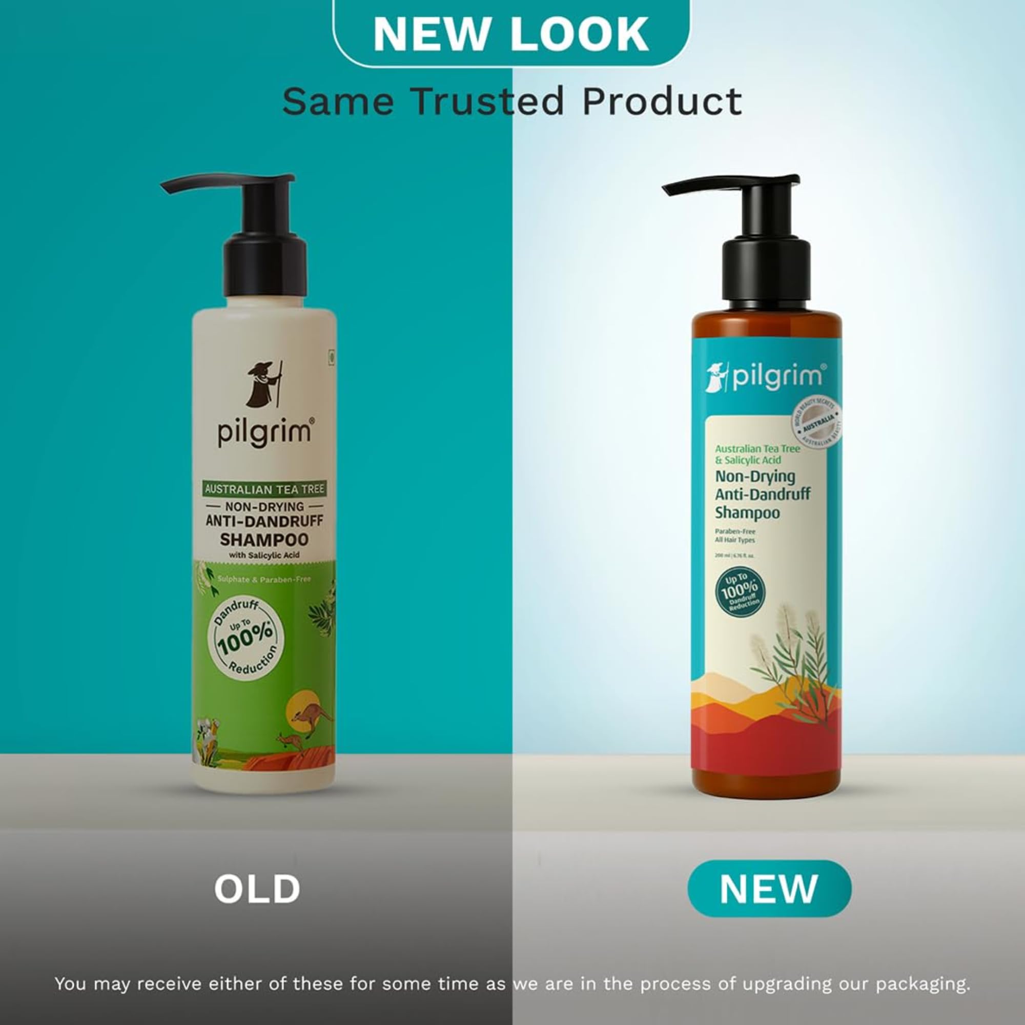Pilgrim Anti-Dandruff Shampoo - Australian Tea Tree, Salicylic Acid, Menthol - front view (33)