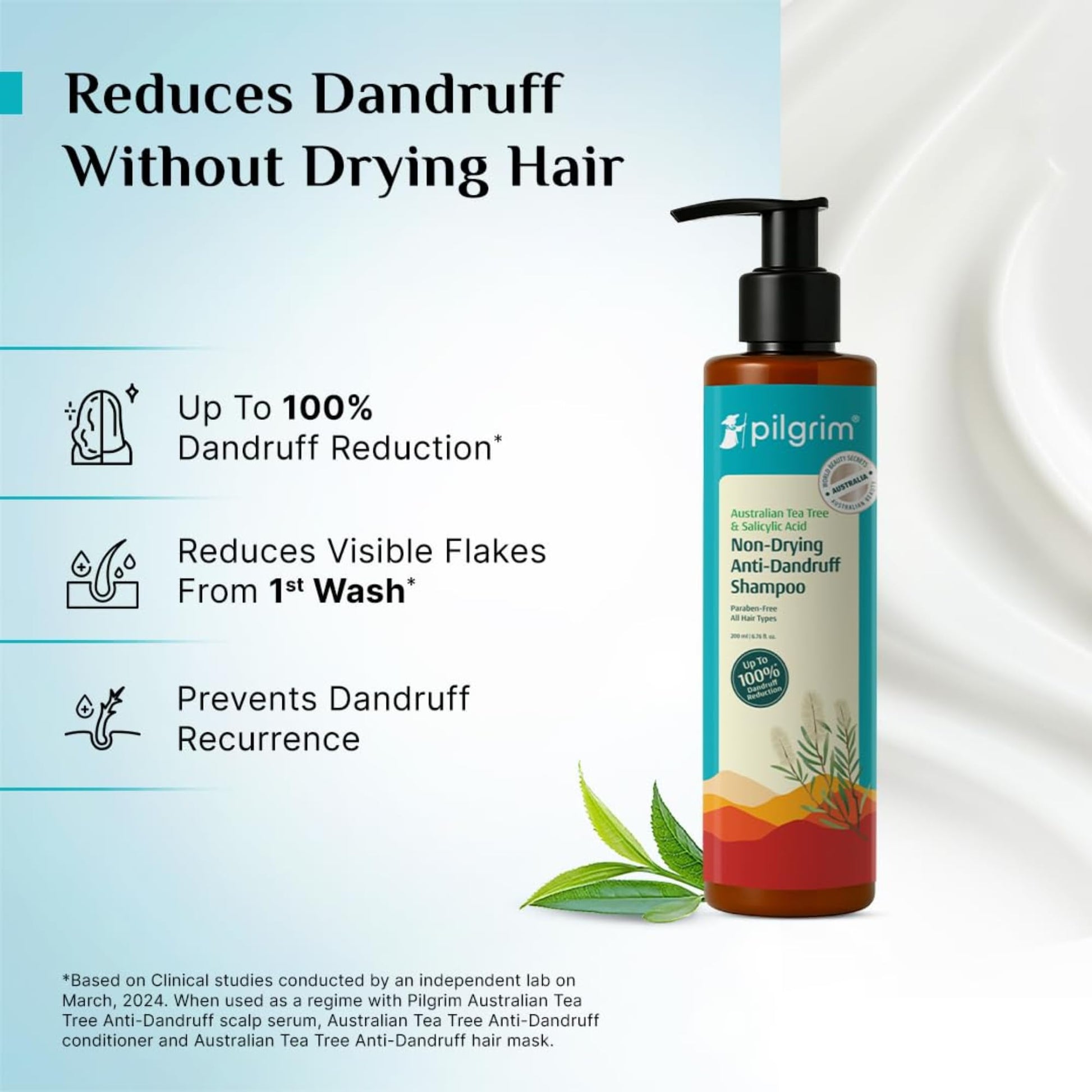 Pilgrim Anti-Dandruff Shampoo - Australian Tea Tree, Salicylic Acid, Menthol - back view (34)