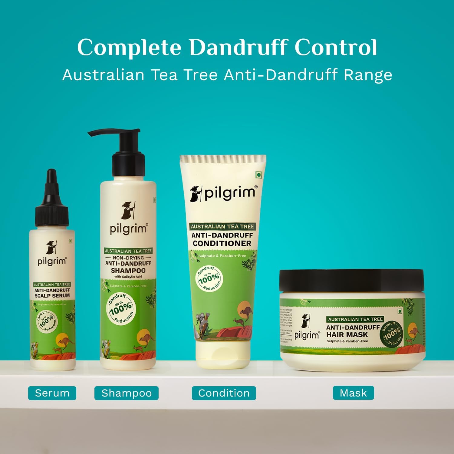 Pilgrim Anti-Dandruff Shampoo - Australian Tea Tree, Salicylic Acid, Menthol - label detail (44)
