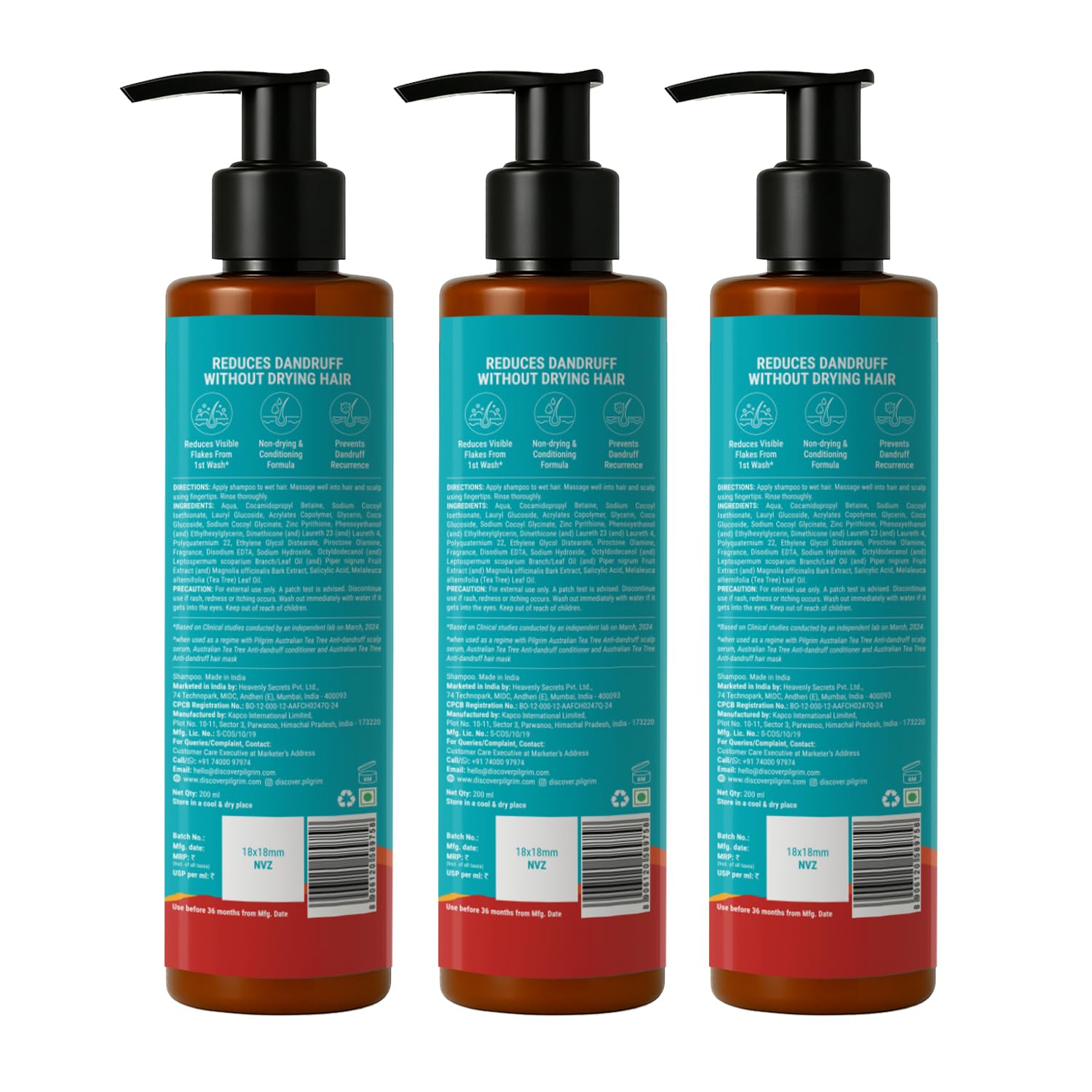 Pilgrim Anti-Dandruff Shampoo - Australian Tea Tree, Salicylic Acid, Menthol - in use (51)