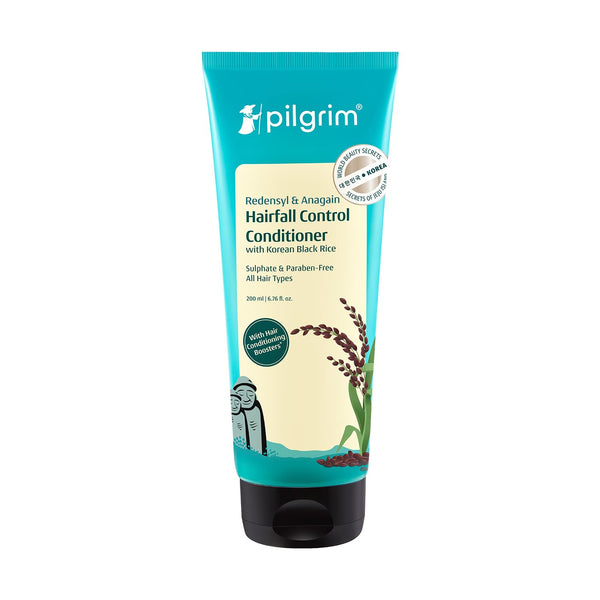 Pilgrim Anti Hairfall Conditioner with Redensyl & Anagain 200ml | Hairfall control conditioner with Black Korean Rice | Parab