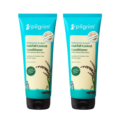 Pilgrim Anti Hairfall Conditioner with Redensyl & Anagain 200ml | Hairfall control conditioner with Black Korean Rice | Parab