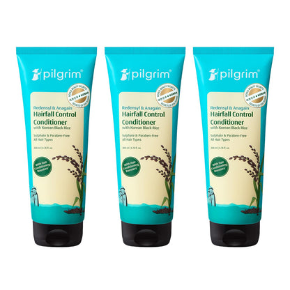 Pilgrim Anti Hairfall Conditioner with Redensyl & Anagain 200ml | Hairfall control conditioner with Black Korean Rice | Parab