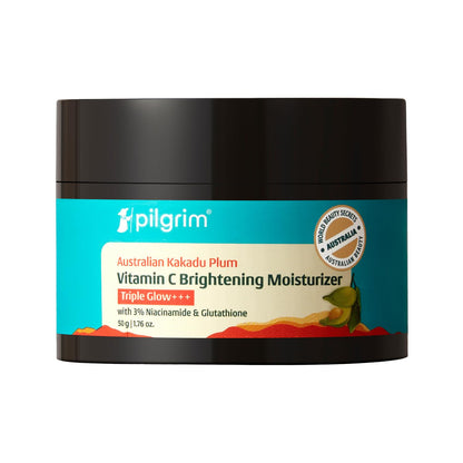 Pilgrim Australian Kakadu Plum Vitamin C Face Moisturizer with Niacinamide for Glowing Skin | Triple Glow Brightening Cream |