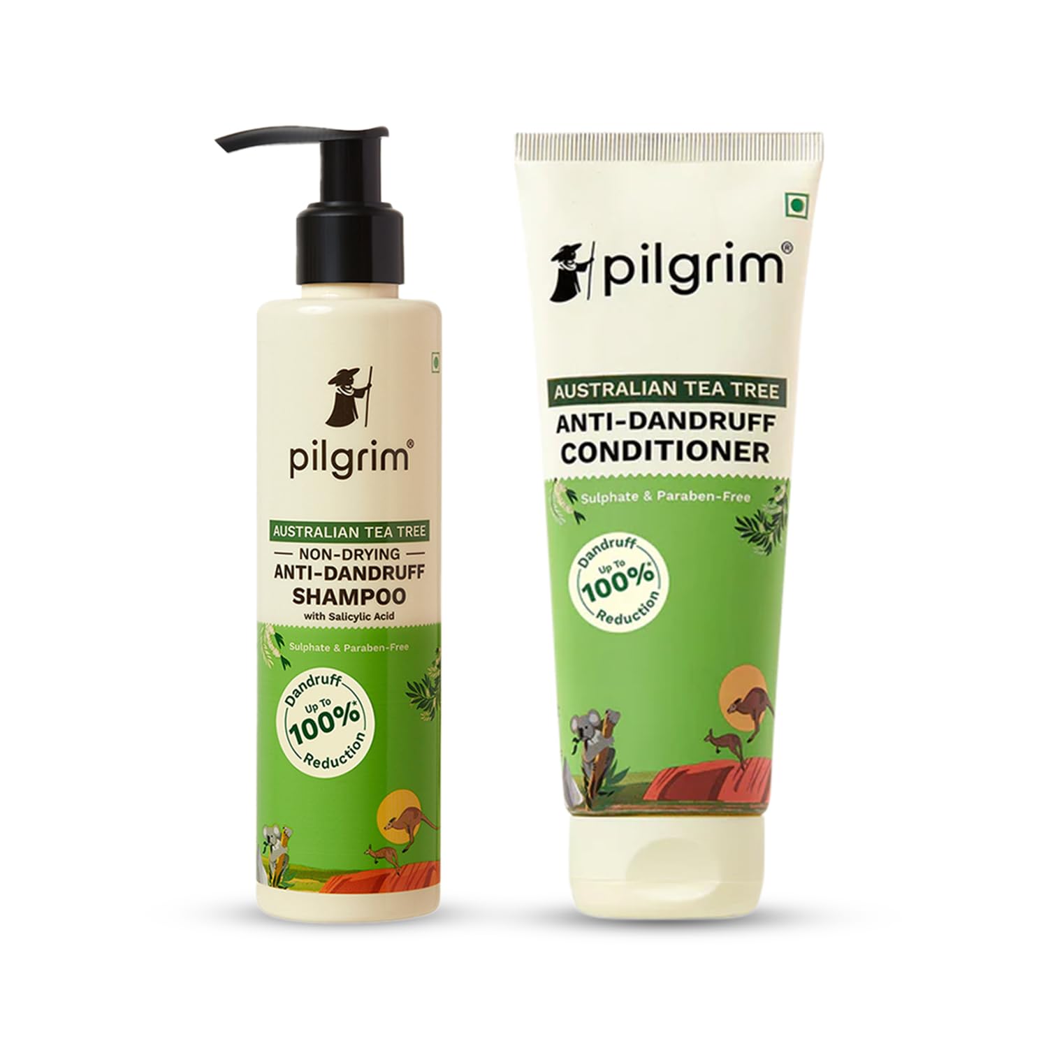 Pilgrim Australian Tea Tree Anti-Dandruff Shampoo And Conditioner, 2 Count