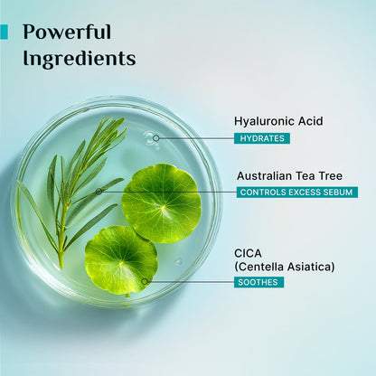 Pilgrim Australian Tea Tree Light Gel Moisturizer, 80g, with Hyaluronic Acid & CICA, for Oily & Acne-Prone Skin - front view