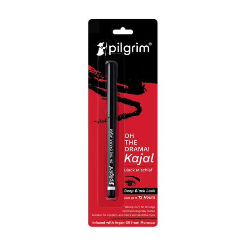 Pilgrim Black Mischief Kajal Waterproof Smudge-Proof Matte 12-Hour One-Stroke 40g