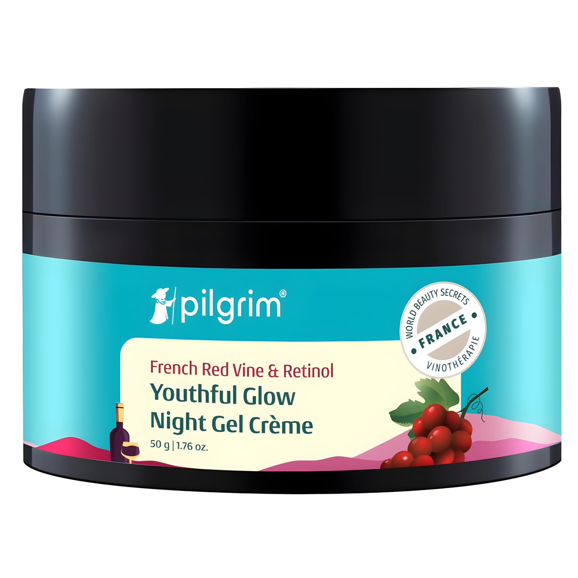 PILGRIM French Red Vine Night Cream for women with Retinol, Mulberry & Vitamin C For Glowing Skin & Skin Repair| Retinol Nigh