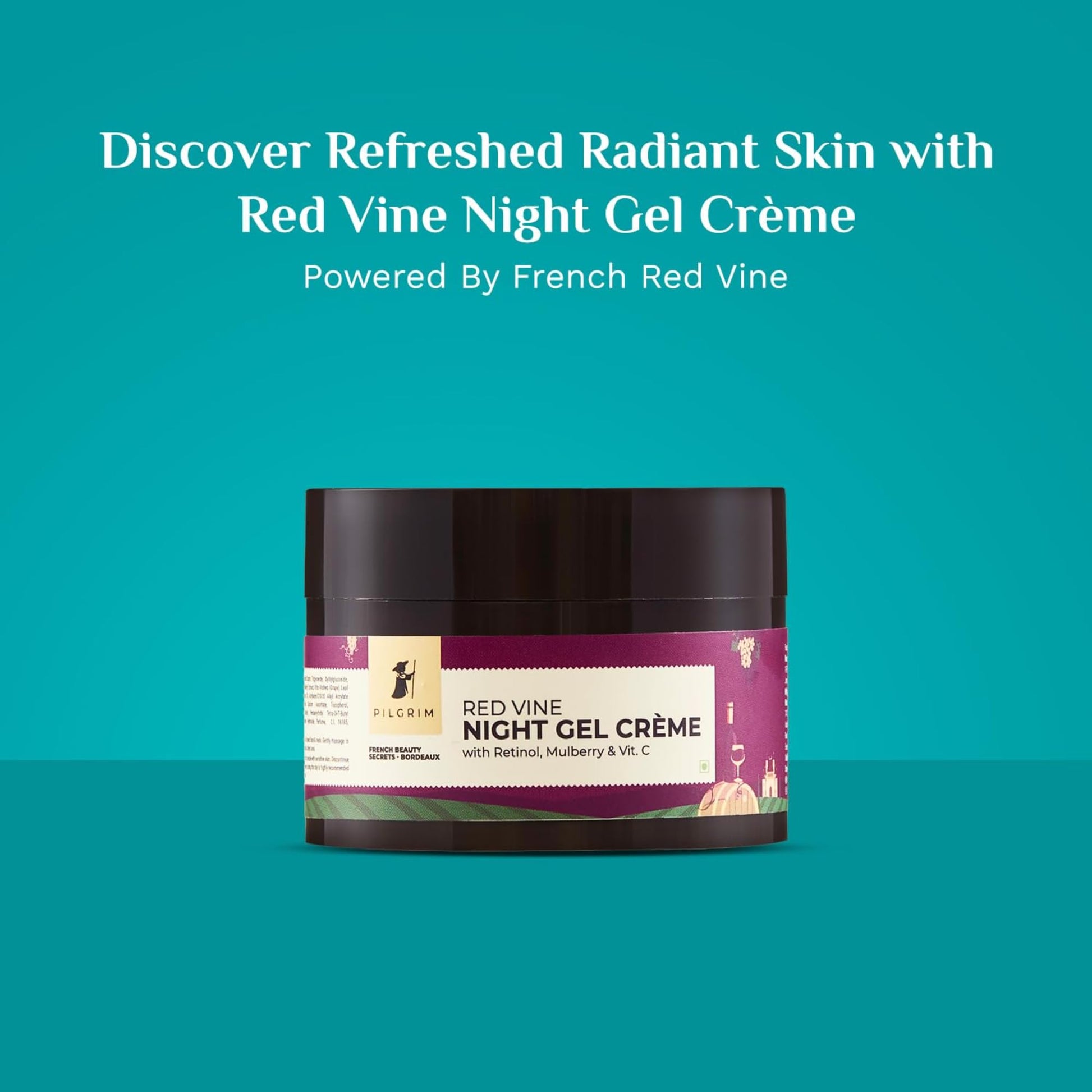 PILGRIM French Red Vine Night Cream for women with Retinol, Mulberry & Vitamin C For Glowing Skin & Skin Repair| Retinol Nigh