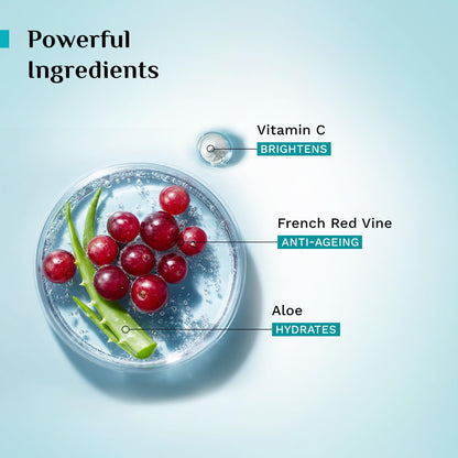 Pilgrim French Red Vine Face Wash, 100ml, Vitamin C, Aloe Vera, Unisex Adult, Paraben-Free, Sulphate-Free - packaging