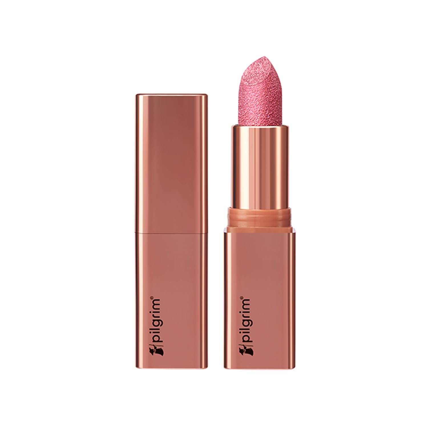 Pilgrim Glitter Lipstick For Women 4.2gm | Dubai Luxe Lifestyle - Chic Haseena Shade | Lipstick Infused with Vitamin E & Oliv