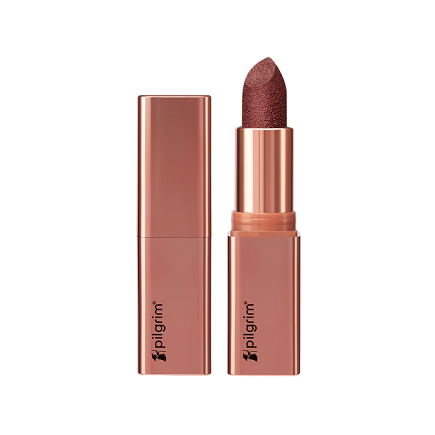 Pilgrim Glitter Lipstick For Women 4.2gm | Dubai Luxe Lifestyle - Chic Haseena Shade | Lipstick Infused with Vitamin E & Oliv