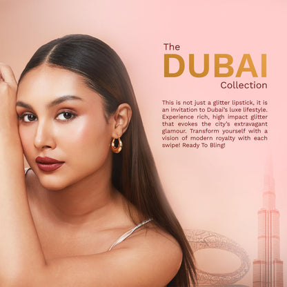 Pilgrim Glitter Lipstick For Women 4.2gm | Dubai Luxe Lifestyle - Chic Haseena Shade | Lipstick Infused with Vitamin E & Oliv