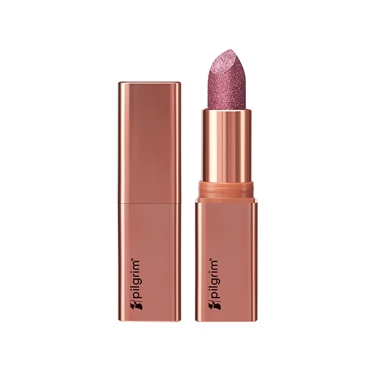 Pilgrim Glitter Lipstick For Women 4.2gm | Dubai Luxe Lifestyle - Chic Haseena Shade | Lipstick Infused with Vitamin E & Oliv