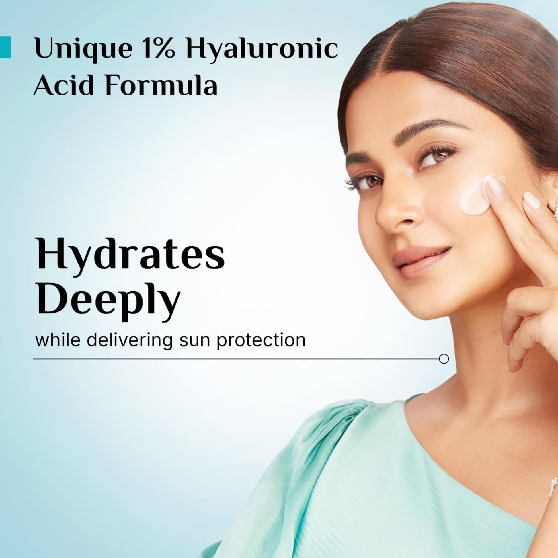 Pilgrim Hyaluronic Acid Sunscreen Gel SPF 50 PA+++ with Korean White Lotus, 50gm for Men & Women - packaging