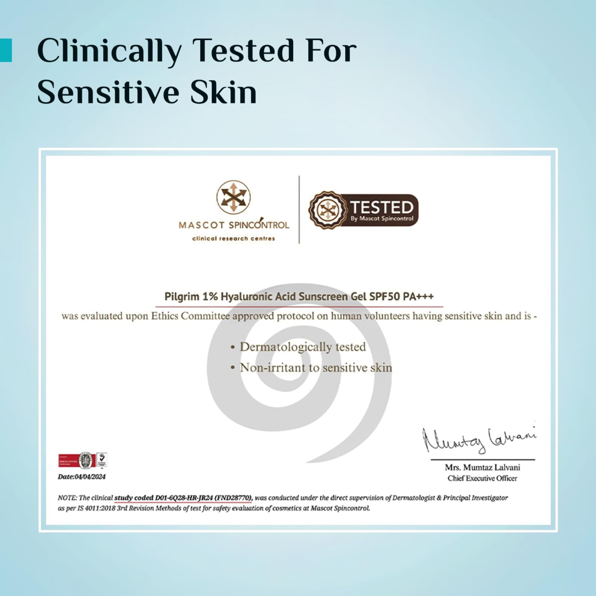 Pilgrim Hyaluronic Acid Sunscreen Gel SPF 50 PA+++ with Korean White Lotus, 50gm for Men & Women - size and scale