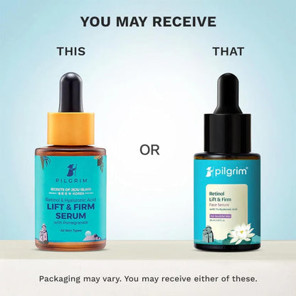 PILGRIM Korean 0.5% Retinol & 1% Hyaluronic Acid Lift & Firm Serum | Retinol serum for face| Reduce Fine Lines & Wrinkles|For